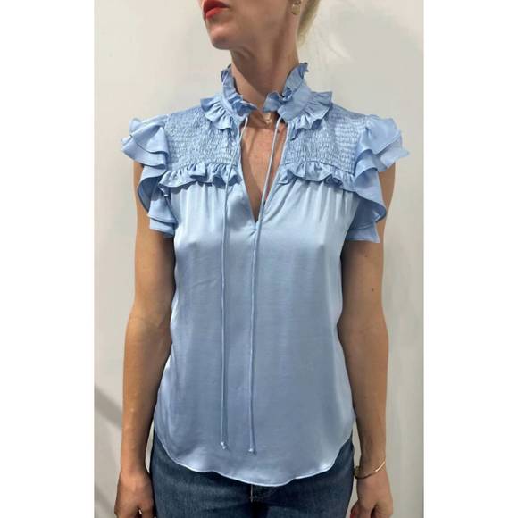NEW GILNER FARRAR sienna blouse in sky blue - Picture 1 of 1